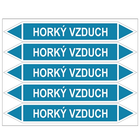 Značení potrubí, horký vzduch
